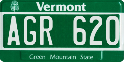 VT license plate AGR620