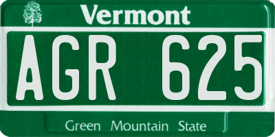 VT license plate AGR625