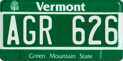 VT license plate AGR626