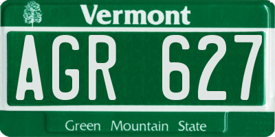 VT license plate AGR627