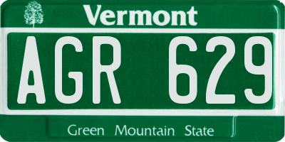 VT license plate AGR629