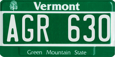 VT license plate AGR630
