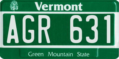 VT license plate AGR631