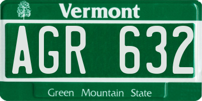 VT license plate AGR632