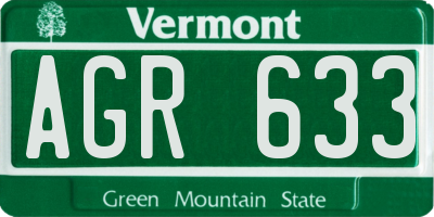 VT license plate AGR633