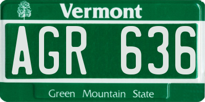 VT license plate AGR636