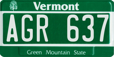 VT license plate AGR637