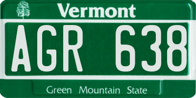 VT license plate AGR638