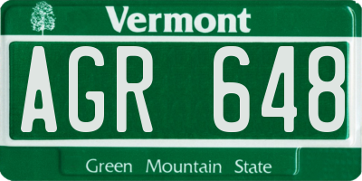 VT license plate AGR648