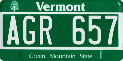 VT license plate AGR657
