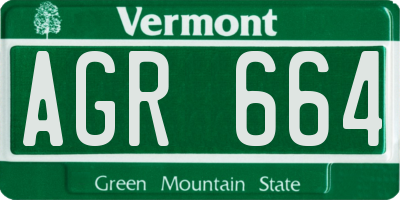 VT license plate AGR664
