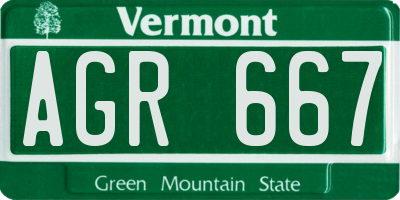 VT license plate AGR667