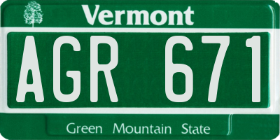 VT license plate AGR671