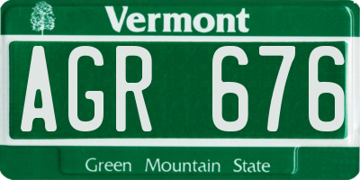 VT license plate AGR676