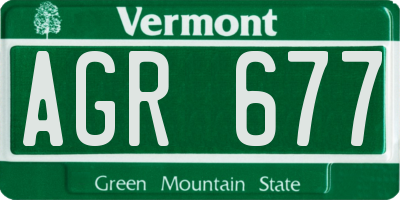 VT license plate AGR677