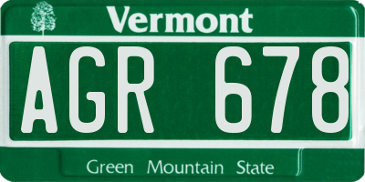 VT license plate AGR678