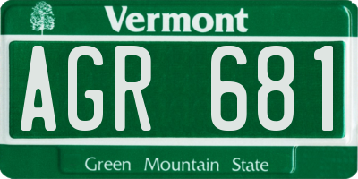 VT license plate AGR681