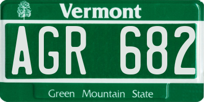 VT license plate AGR682