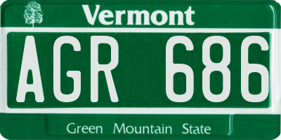 VT license plate AGR686