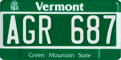 VT license plate AGR687