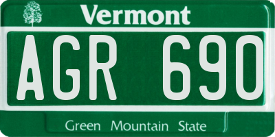 VT license plate AGR690