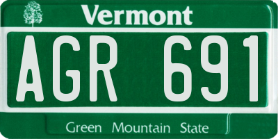 VT license plate AGR691