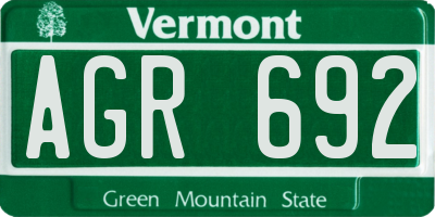VT license plate AGR692
