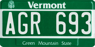 VT license plate AGR693