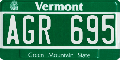 VT license plate AGR695