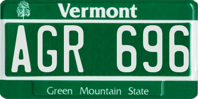 VT license plate AGR696