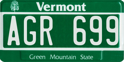 VT license plate AGR699