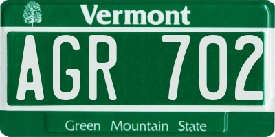VT license plate AGR702