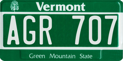 VT license plate AGR707