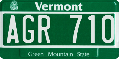 VT license plate AGR710