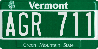 VT license plate AGR711