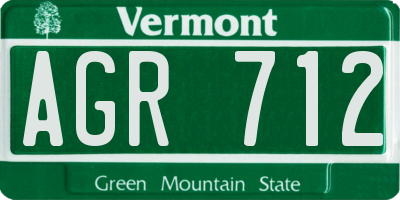 VT license plate AGR712