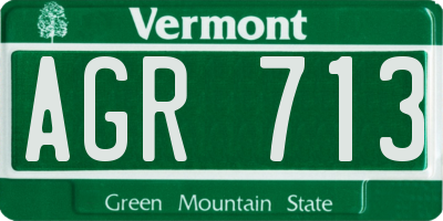 VT license plate AGR713