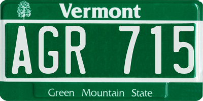 VT license plate AGR715