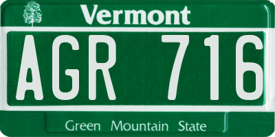 VT license plate AGR716