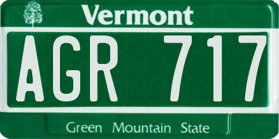VT license plate AGR717