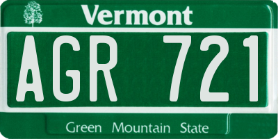 VT license plate AGR721