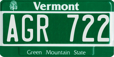 VT license plate AGR722