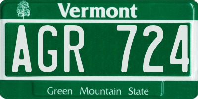 VT license plate AGR724