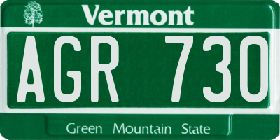 VT license plate AGR730