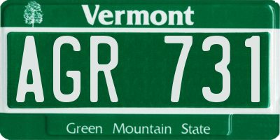 VT license plate AGR731