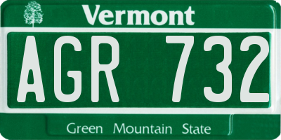 VT license plate AGR732