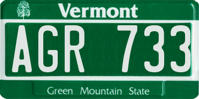VT license plate AGR733