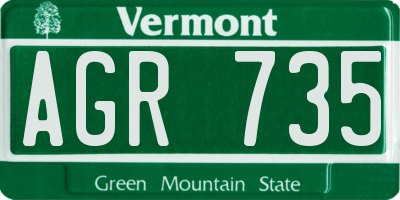 VT license plate AGR735