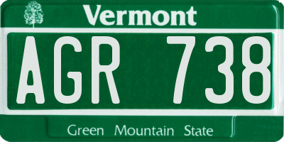 VT license plate AGR738