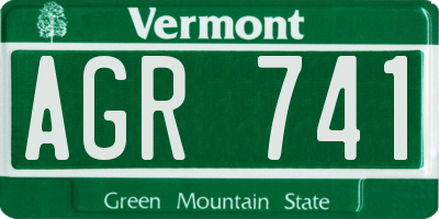 VT license plate AGR741